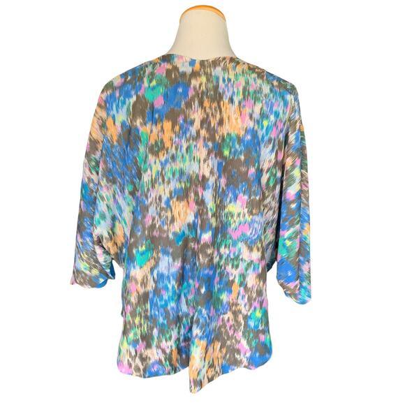 Kimchi Blue Floral Kimono Scallop Edge Open Front Top Cover Up Women's XS S - Picture 3 of 8